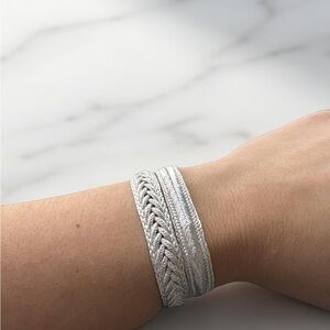 Elegant Silver Braided Bracelet